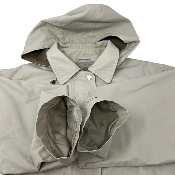 London Fog Limited Edition Beige Hooded Trench Coat Size 1X Detachable Hood Long - Picture 15 of 16